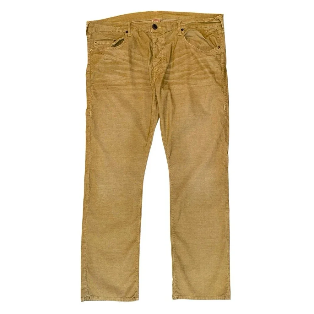 True Religion Bobby Straight Leg Corduroy Pants Khaki Brown Tan Men’s Size 42